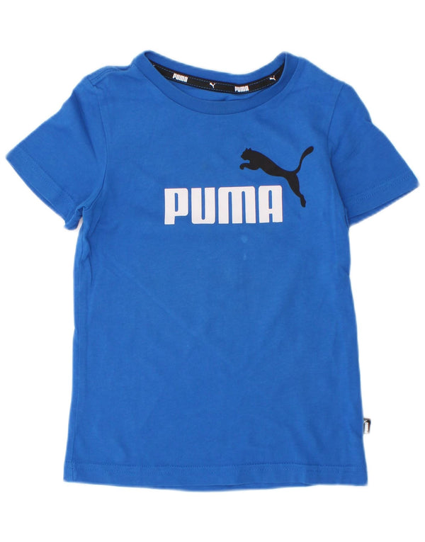 Puma Boys Graphic T-Shirt Top 3-4 Years Blue