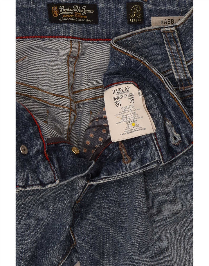 Replay Womens Rabbler Bootcut Jeans W25 L32 Blue Cotton