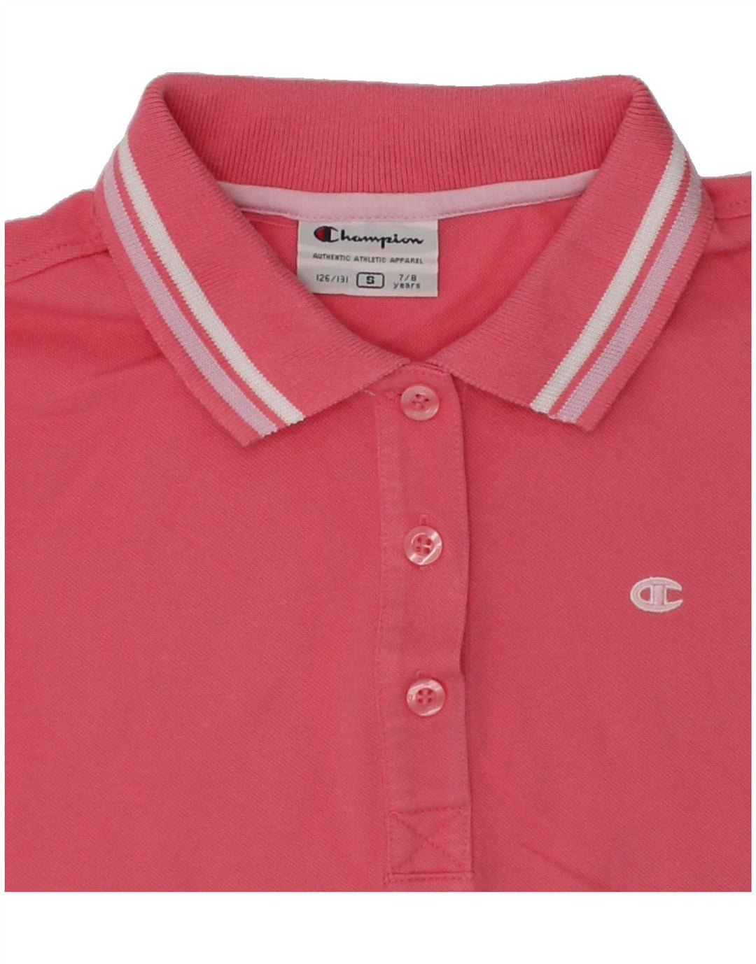CHAMPION Girls Polo Shirt 7-8 Years Small Pink | Vintage Champion | Thrift | Second-Hand Champion | Used Clothing | Messina Hembry 