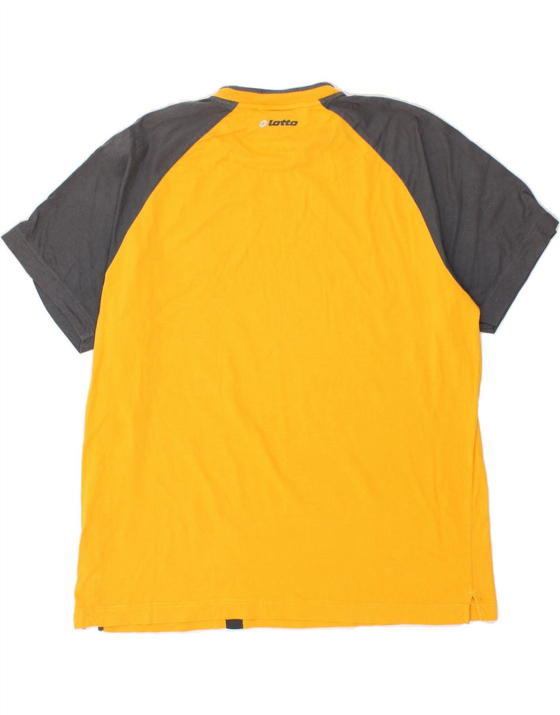 LOTTO Mens T-Shirt Top 2XL Yellow Colourblock | Vintage Lotto | Thrift | Second-Hand Lotto | Used Clothing | Messina Hembry 