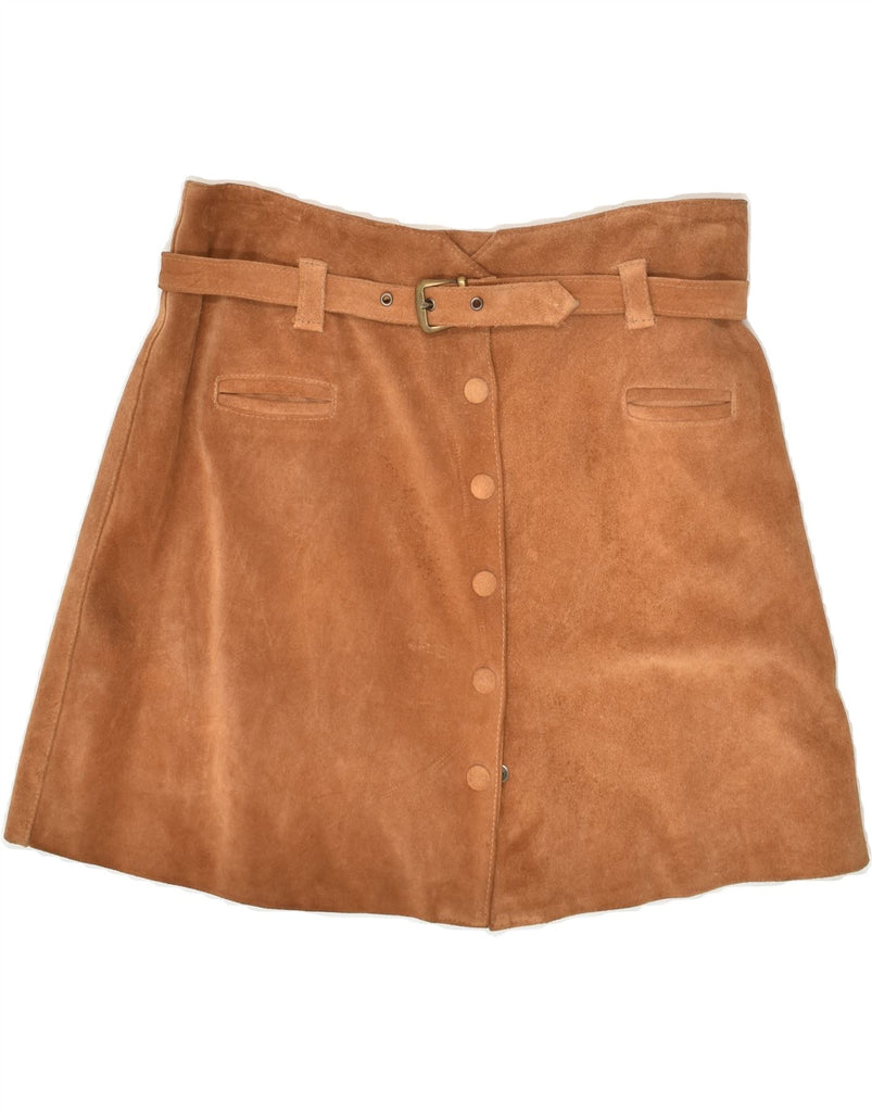 VINTAGE Womens High Waist Suede Mini Skirt IT 48 XL W33 Brown | Vintage Vintage | Thrift | Second-Hand Vintage | Used Clothing | Messina Hembry 