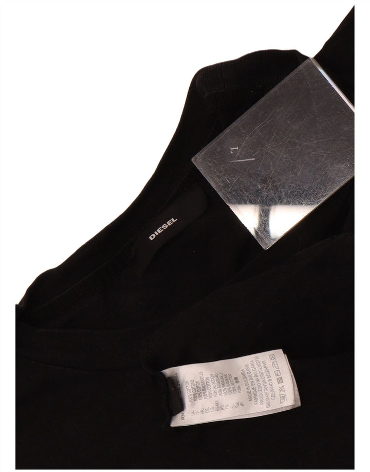 Diesel Mens Graphic T-Shirt Top Large Black Cotton