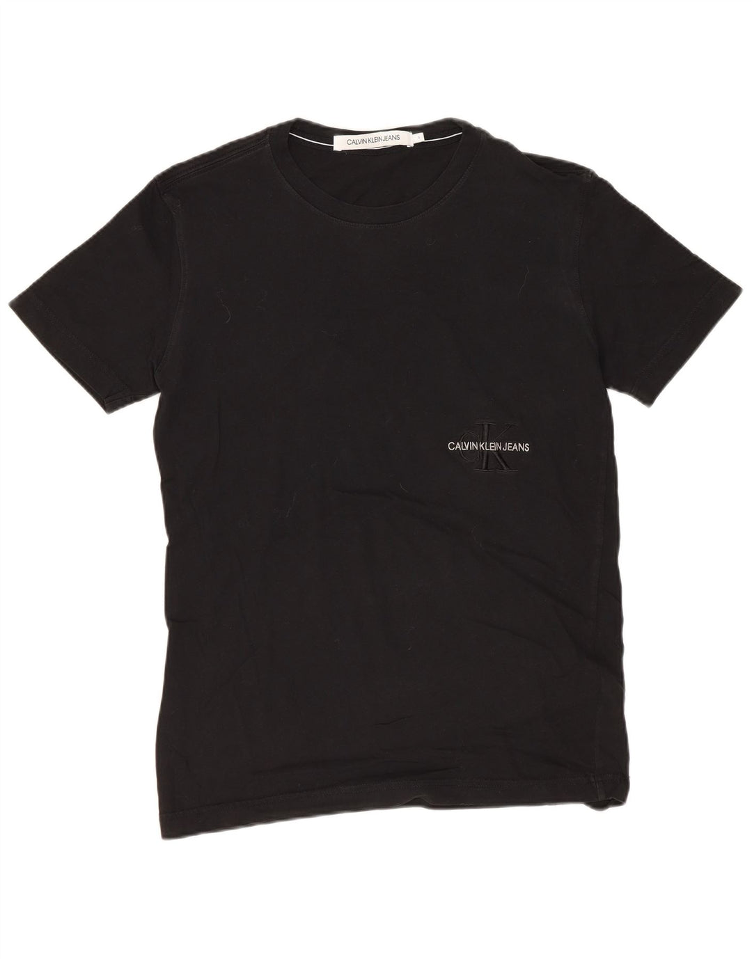 CALVIN KLEIN JEANS Mens Graphic T-Shirt Top Small Black Cotton