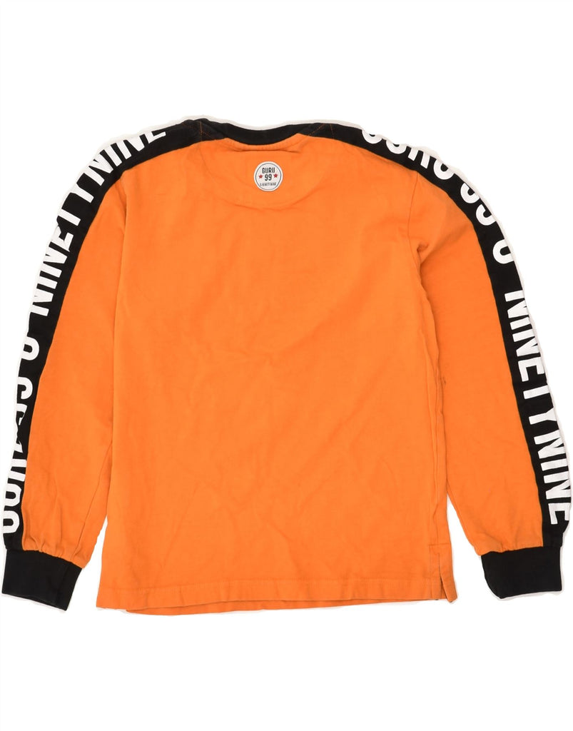 GURU Boys Graphic Top Long Sleeve 7-8 Years Orange Cotton | Vintage Guru | Thrift | Second-Hand Guru | Used Clothing | Messina Hembry 