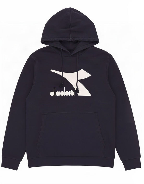 Diadora Mens Graphic Hoodie Jumper XL Navy Blue Cotton