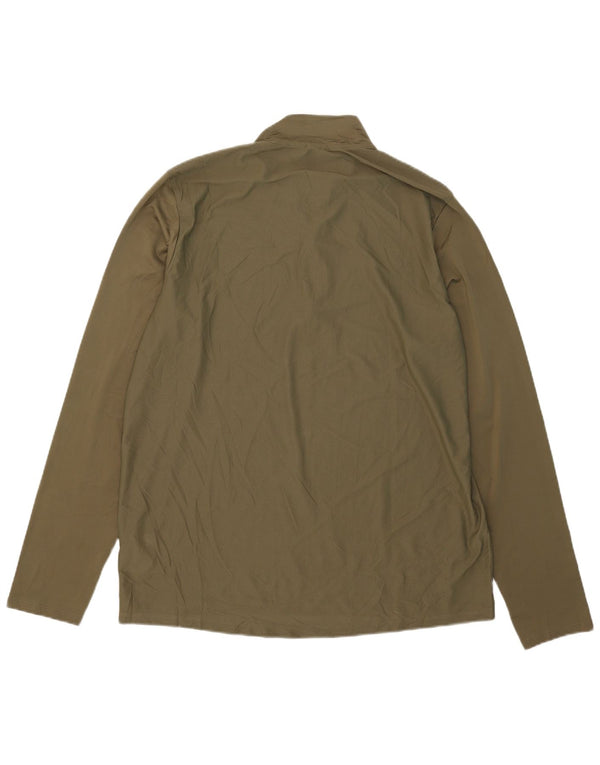 Adidas Mens Aeroready Zip Neck Pullover Tracksuit Top Large Khaki Polyester