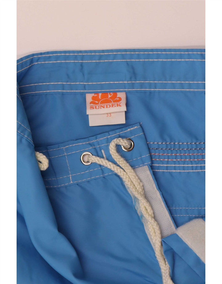 Sundek Mens Swimming Shorts Medium Blue Colourblock Nylon