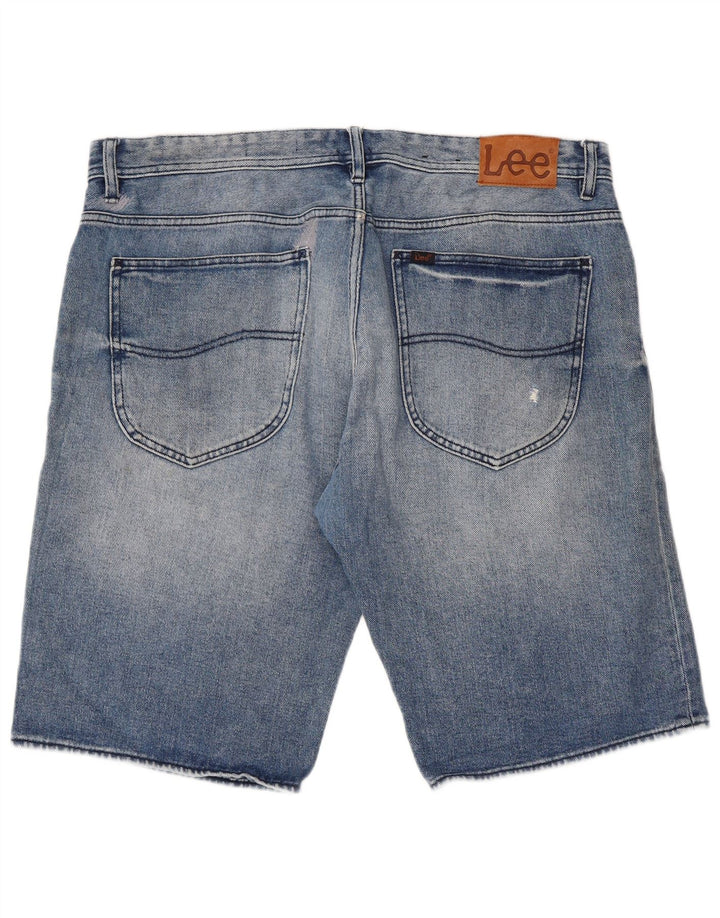 LEE Mens Distressed Denim Shorts W38 XL Blue Cotton