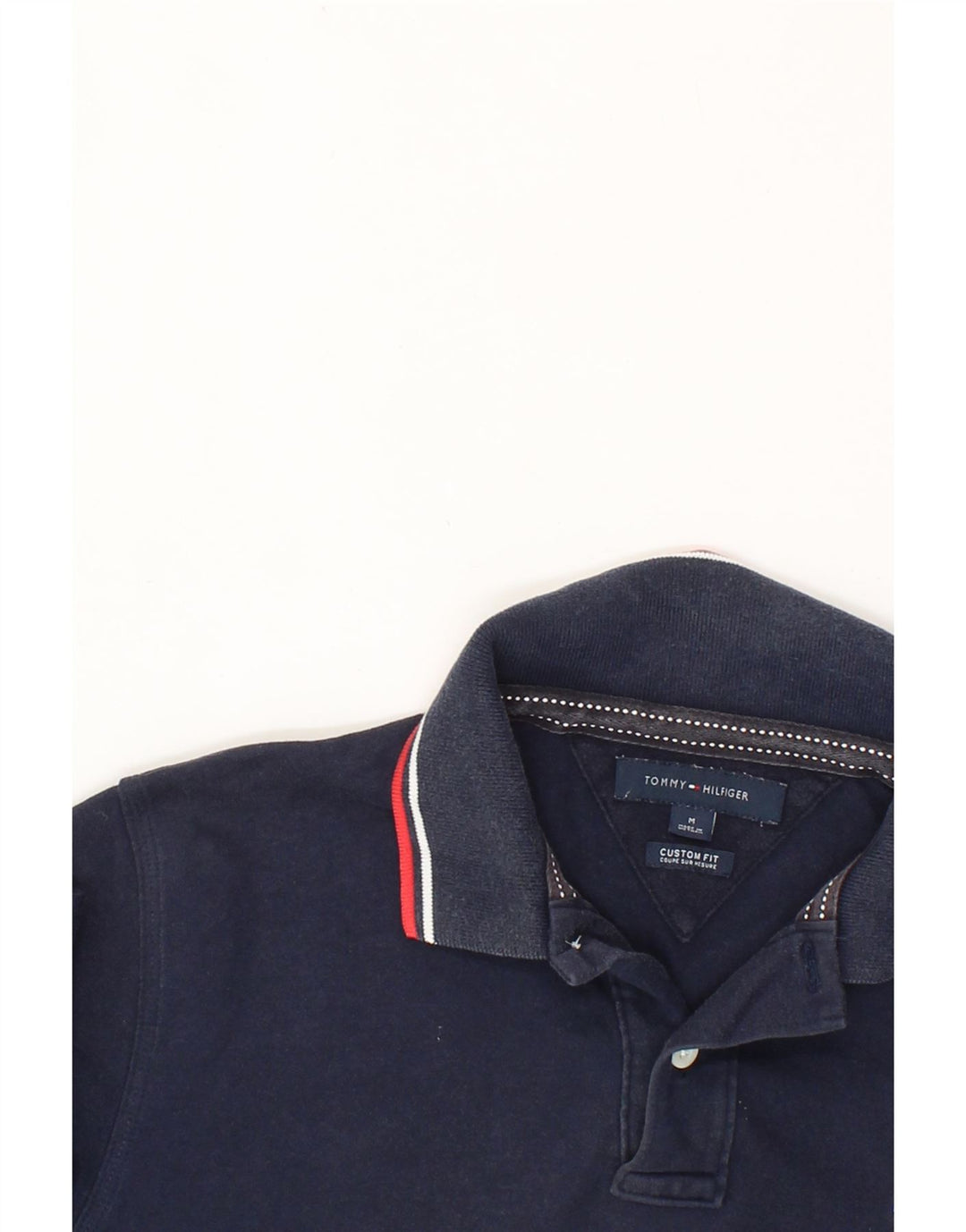 TOMMY HILFIGER Mens Custom Fit Polo Shirt Medium Navy Blue Cotton Vintage Tommy Hilfiger and Second-Hand Tommy Hilfiger from Messina Hembry 