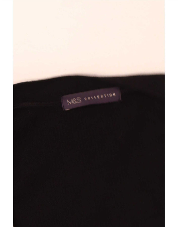 Marks & Spencer Womens 3/4 Sleeve Blazer Jacket UK 10 Small Black Geometric