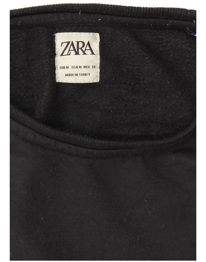 Zara Mens Sweatshirt Jumper Medium Black