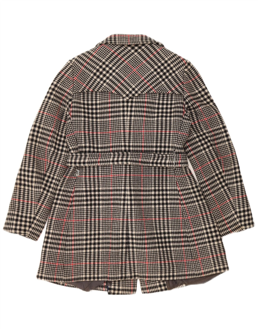 Vintage Womens Double Breasted Trench Coat IT 46 Large Grey Check