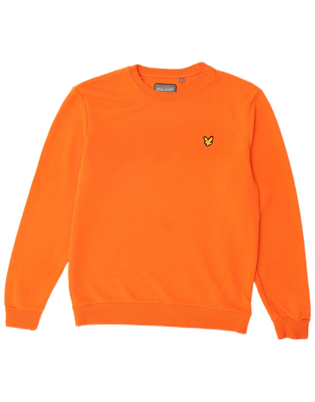 LYLE & SCOTT Mens Graphic Sweatshirt Jumper Medium Orange Cotton