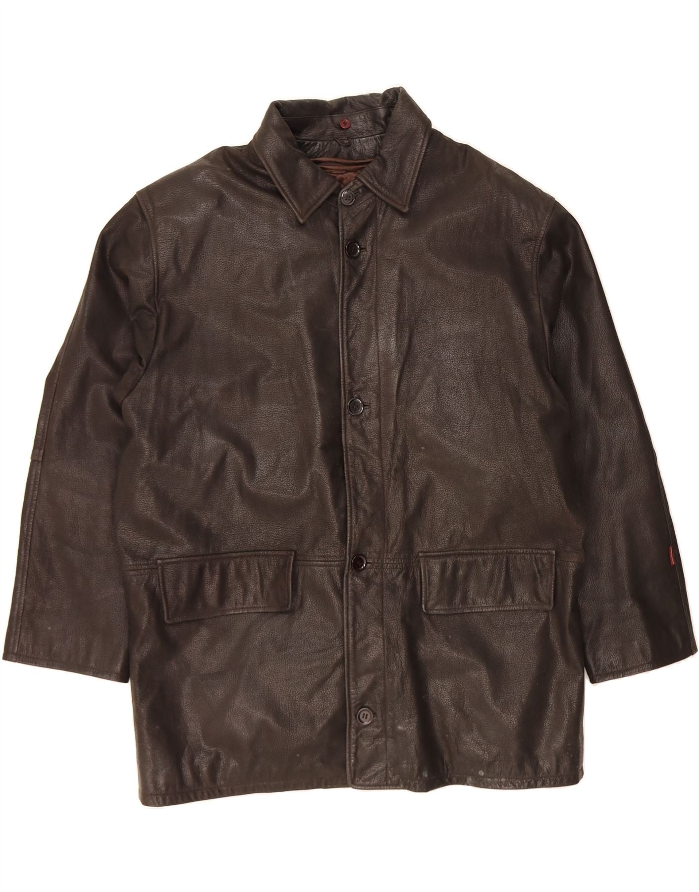 OAKWOOD Mens Leather Jacket UK 44 2XL Black Leather Vintage