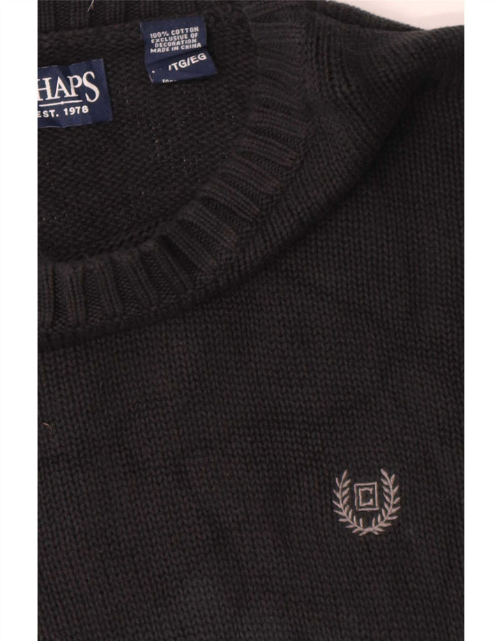 Chaps Mens Boat Neck Jumper Sweater XL Navy Blue Cotton