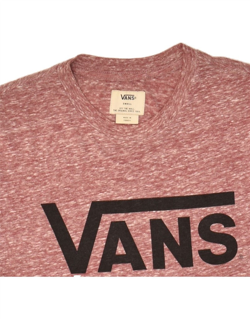 VANS Mens Graphic T-Shirt Top Small Maroon Flecked | Vintage Vans | Thrift | Second-Hand Vans | Used Clothing | Messina Hembry 