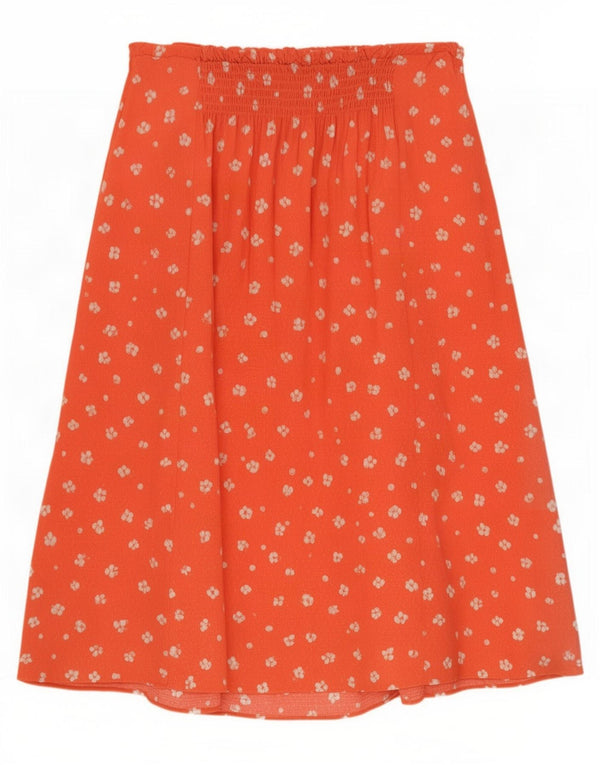 White Stuff Womens Flared Skirt UK 16 Large W32 Red Floral Viscose