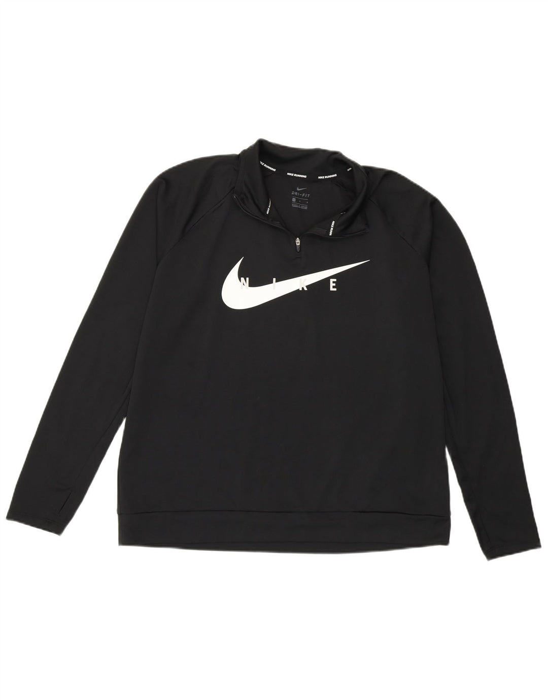 Nike Womens Dri Fit Graphic Pullover Tracksuit Top UK 16 Large Black