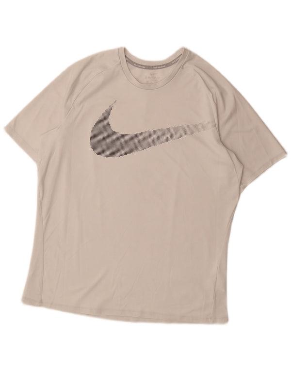 Nike Mens Dri Fit Graphic T-Shirt Top Medium White Polyester