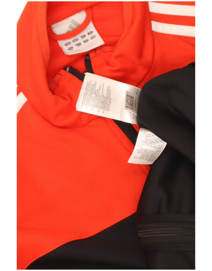 Adidas Mens Tracksuit Top Jacket UK 38/40 Medium Orange Colourblock