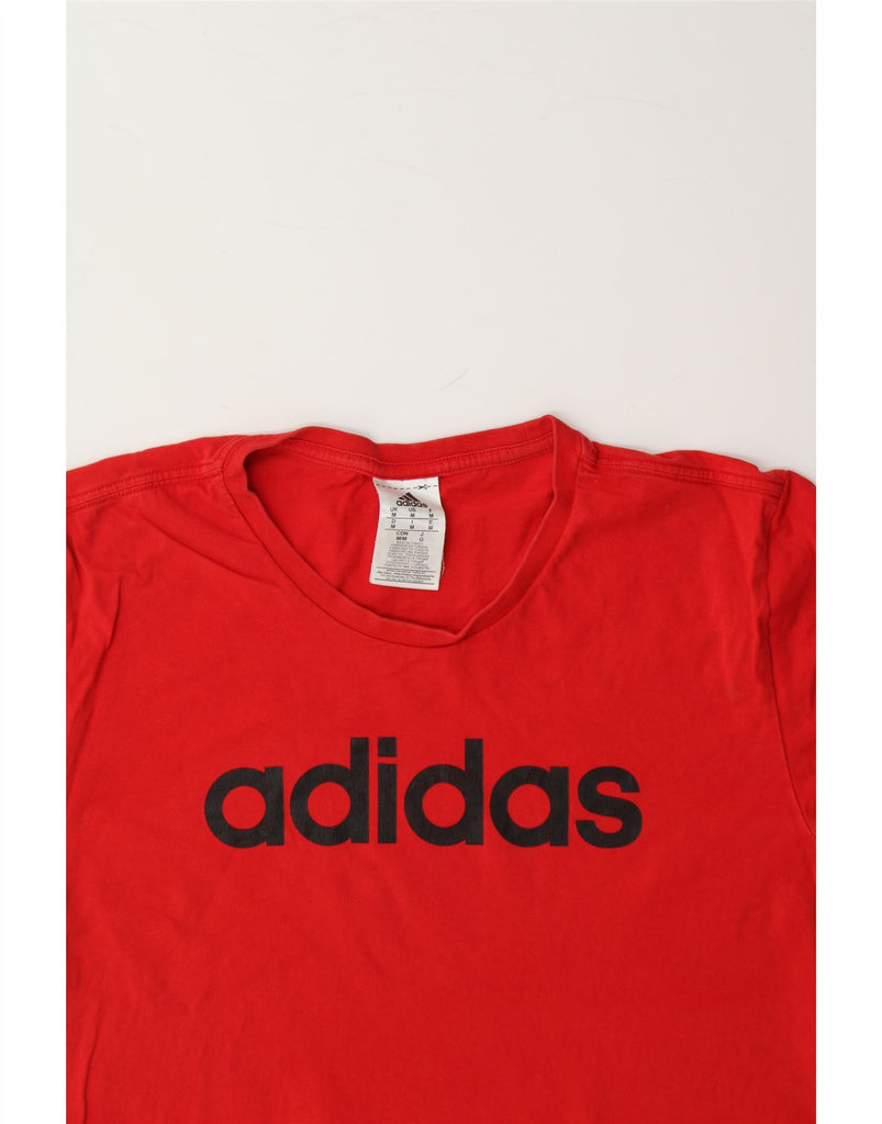 ADIDAS Mens Graphic T-Shirt Top Medium Red Cotton Vintage Adidas and Second-Hand Adidas from Messina Hembry 