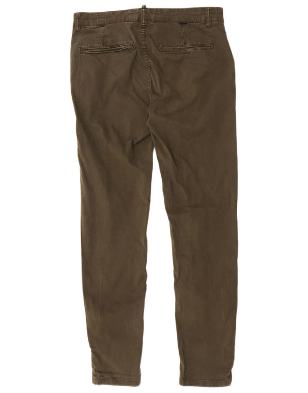 Zara Mens Slim Chino Trousers EU 42 Large W32 L30 Khaki