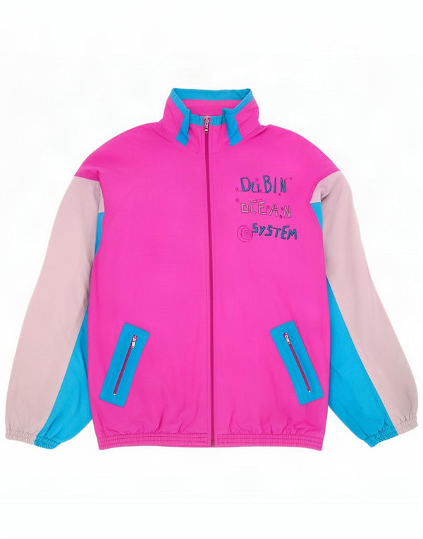 Dubin Mens Hooded Tracksuit Top Jacket IT 52 Large Pink Colourblock