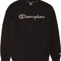 CHAMPION Mens Graphic Sweatshirt Jumper Medium Black Cotton Vintage Champion and Second-Hand Champion from Messina Hembry 