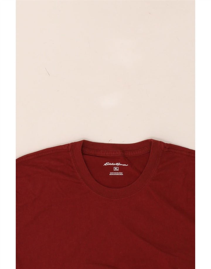 EDDIE BAUER Mens T-Shirt Top XL Red Cotton Vintage Eddie Bauer and Second-Hand Eddie Bauer from Messina Hembry 