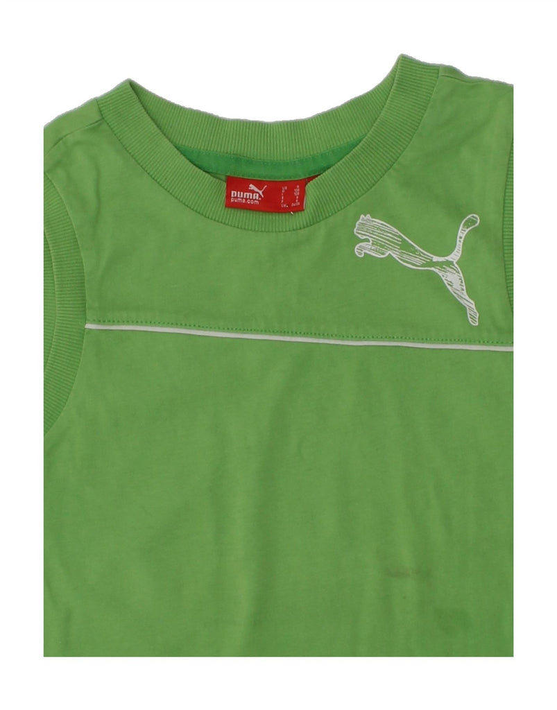 PUMA Boys Vest Top 7-8 Years Green Cotton | Vintage Puma | Thrift | Second-Hand Puma | Used Clothing | Messina Hembry 