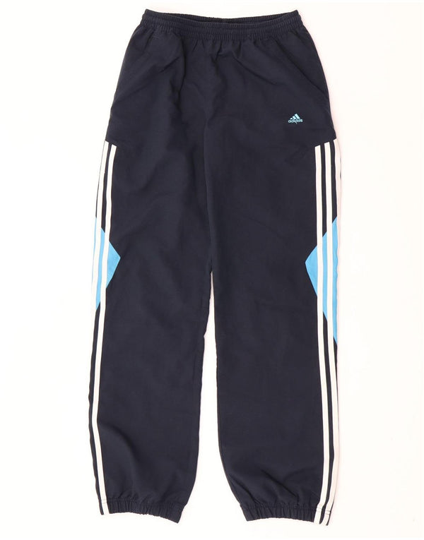 Adidas Boys Tracksuit Trousers Joggers 13-14 Years Navy Blue Colourblock