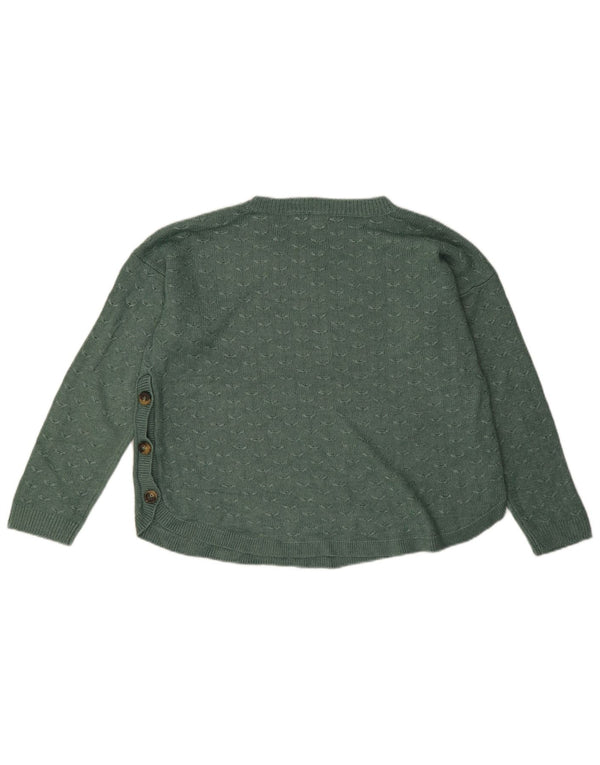 Fat Face Womens Boat Neck Jumper Sweater UK 14 Large Green Viscose