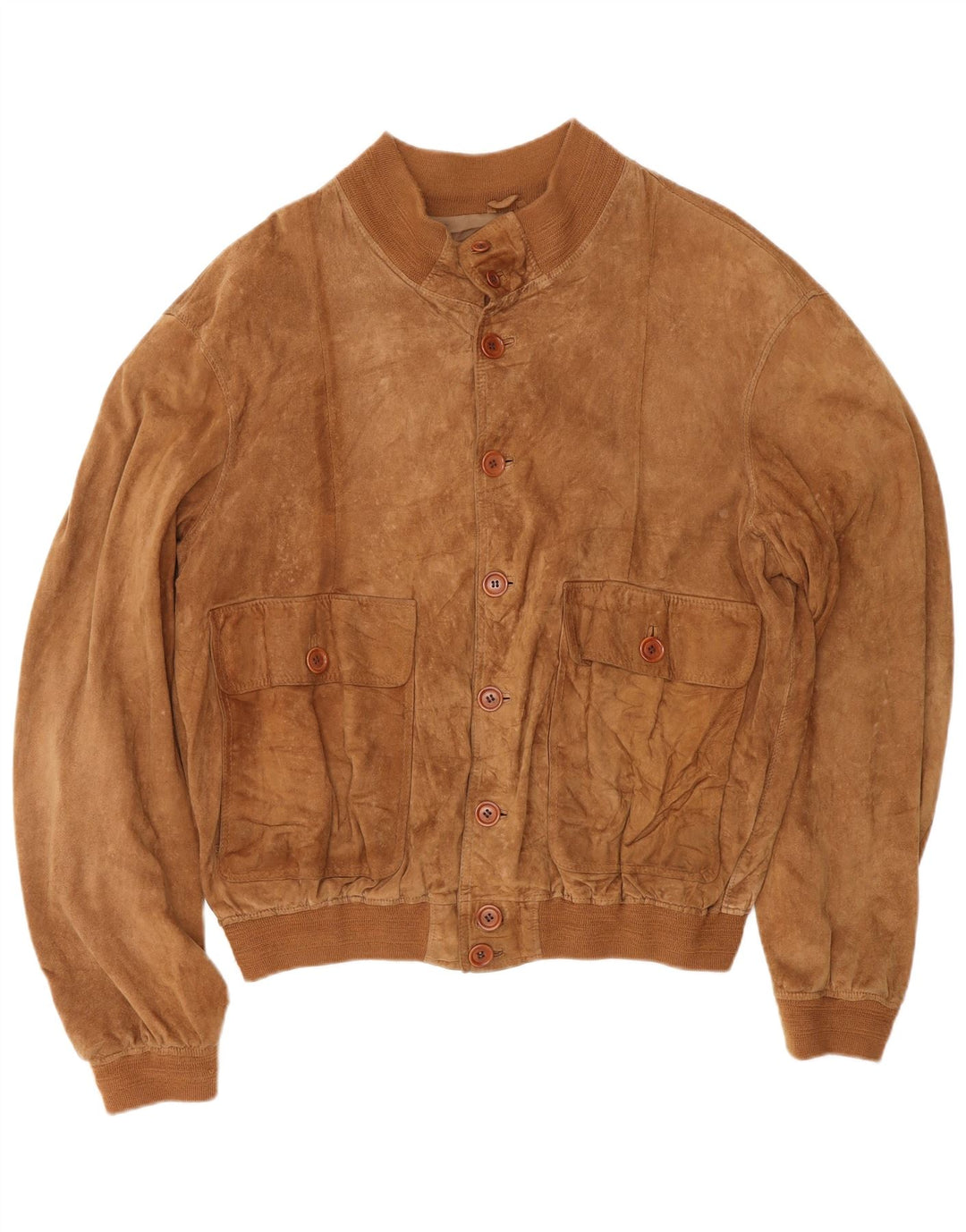 Vintage Mens Suede Bomber Jacket UK 40 Large Brown
