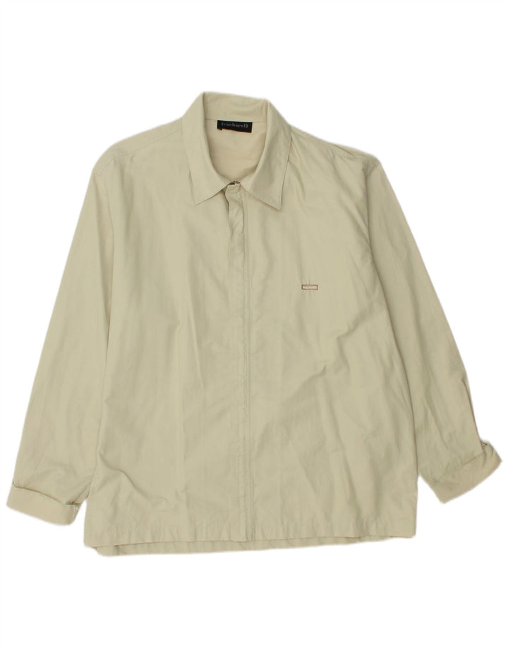 CACHAREL Mens Bomber Jacket IT 54 2XL Beige Cotton