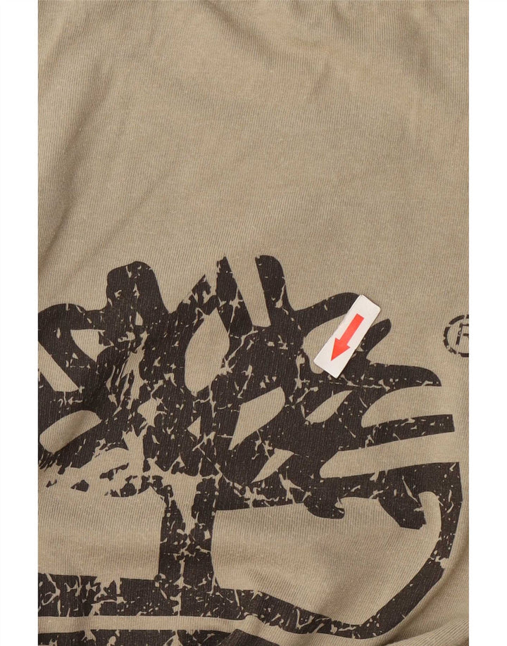Timberland Mens Graphic T-Shirt Top Small Khaki Cotton