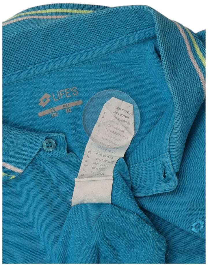 Lotto Mens Polo Shirt 3XL Blue Cotton