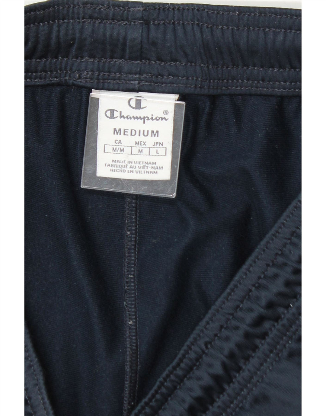 CHAMPION Mens Graphic Tracksuit Trousers Joggers Medium  Navy Blue Vintage Champion and Second-Hand Champion from Messina Hembry 