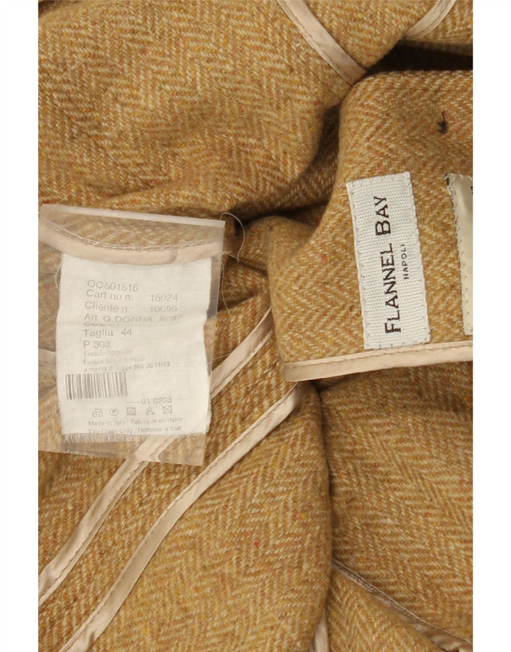 FLANNEL BAY Womens 3 Button Blazer Jacket IT 44 Medium Beige Herringbone