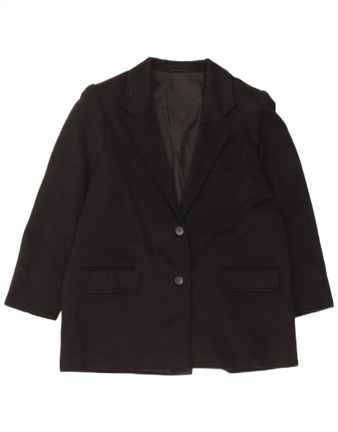 Marina Rinaldi Womens 2 Button Blazer Jacket Size 21 Medium Black Wool