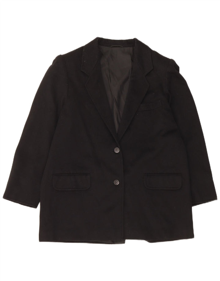 Marina Rinaldi Womens 2 Button Blazer Jacket Size 21 Medium Black Wool