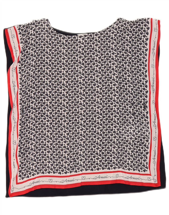 ARMANI JUNIOR Girls Abstract Pattern Blouse Top 9-10 Years Black Vintage Armani Junior and Second-Hand Armani Junior from Messina Hembry 