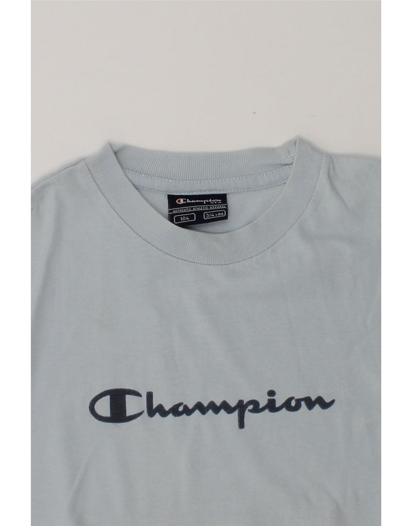 CHAMPION Boys Graphic T-Shirt Top 3-4 Years Blue Cotton | Vintage Champion | Thrift | Second-Hand Champion | Used Clothing | Messina Hembry 