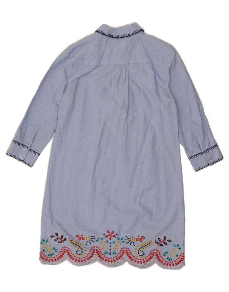 TOMMY HILFIGER Womens 3/4 Sleeve Shirt Dress UK 14 Medium Blue Floral Vintage Tommy Hilfiger and Second-Hand Tommy Hilfiger from Messina Hembry 
