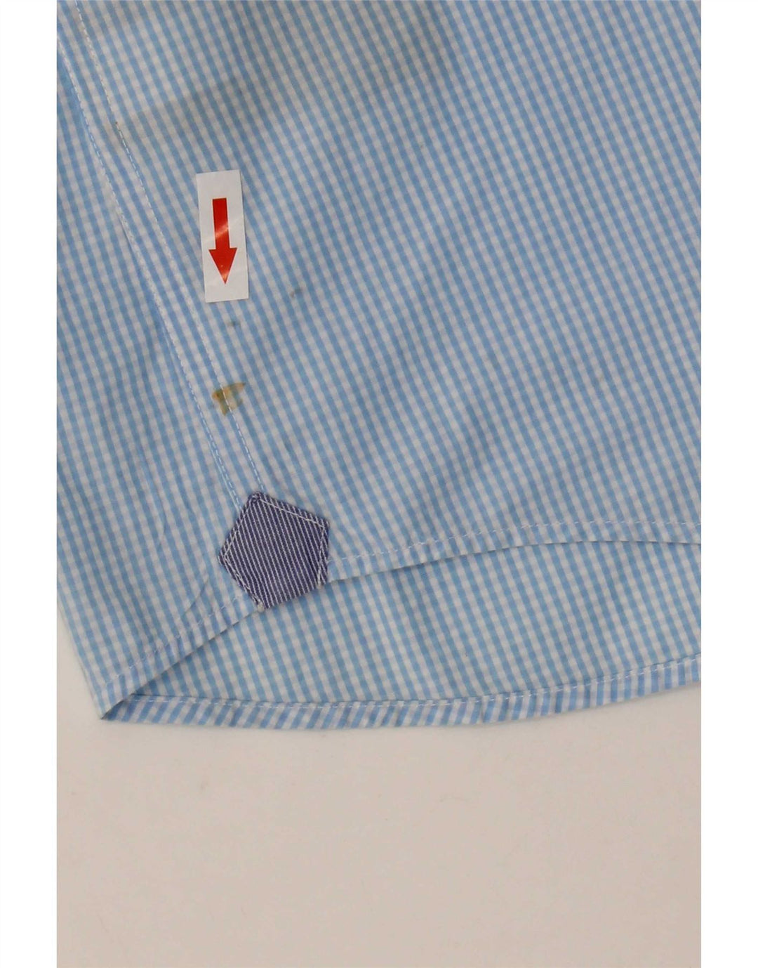 Tommy Hilfiger Mens New York Fit Short Sleeve Shirt Medium Blue Gingham