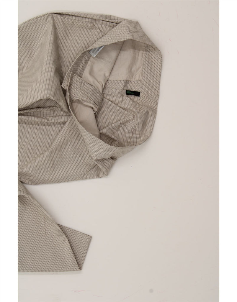 BENETTON Womens Slim Chino Trousers W30 L26 Beige Check Cotton Vintage Benetton and Second-Hand Benetton from Messina Hembry 