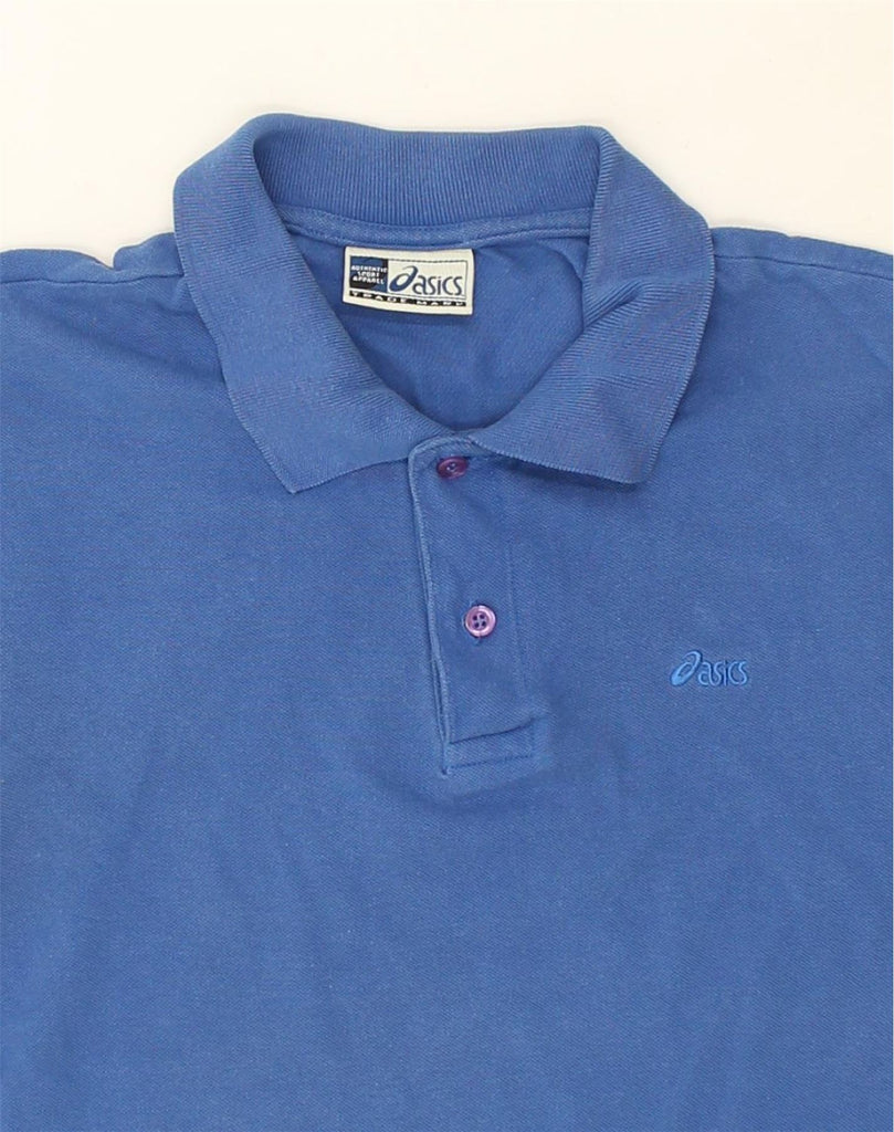 ASICS Mens Polo Shirt Small Blue Cotton | Vintage Asics | Thrift | Second-Hand Asics | Used Clothing | Messina Hembry 