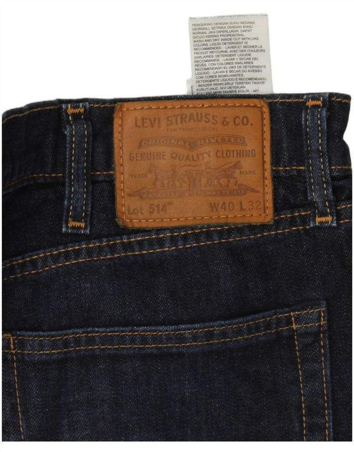 Levi's Mens 514 Straight Jeans W40 L32 Navy Blue Cotton