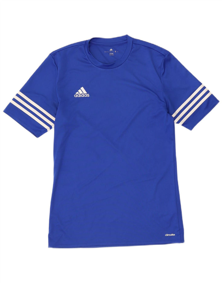 ADIDAS Mens Climalite T-Shirt Top Small Blue Polyester
