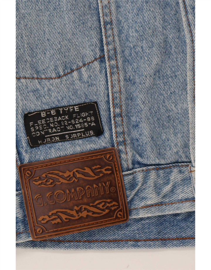 Vintage Womens Crop Denim Jacket UK 16 Large Blue