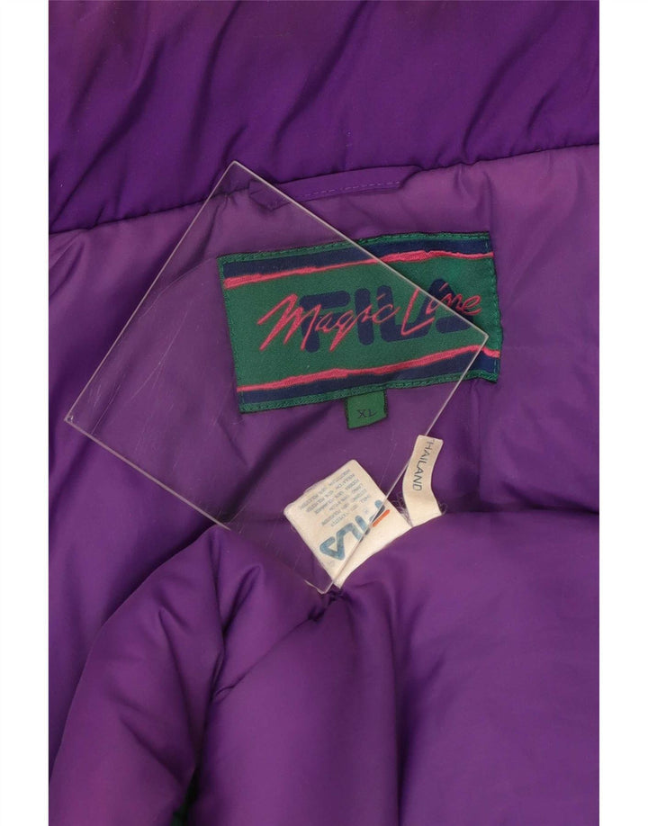 Fila Mens Ski Jacket UK 42 XL Purple Colourblock Polyester